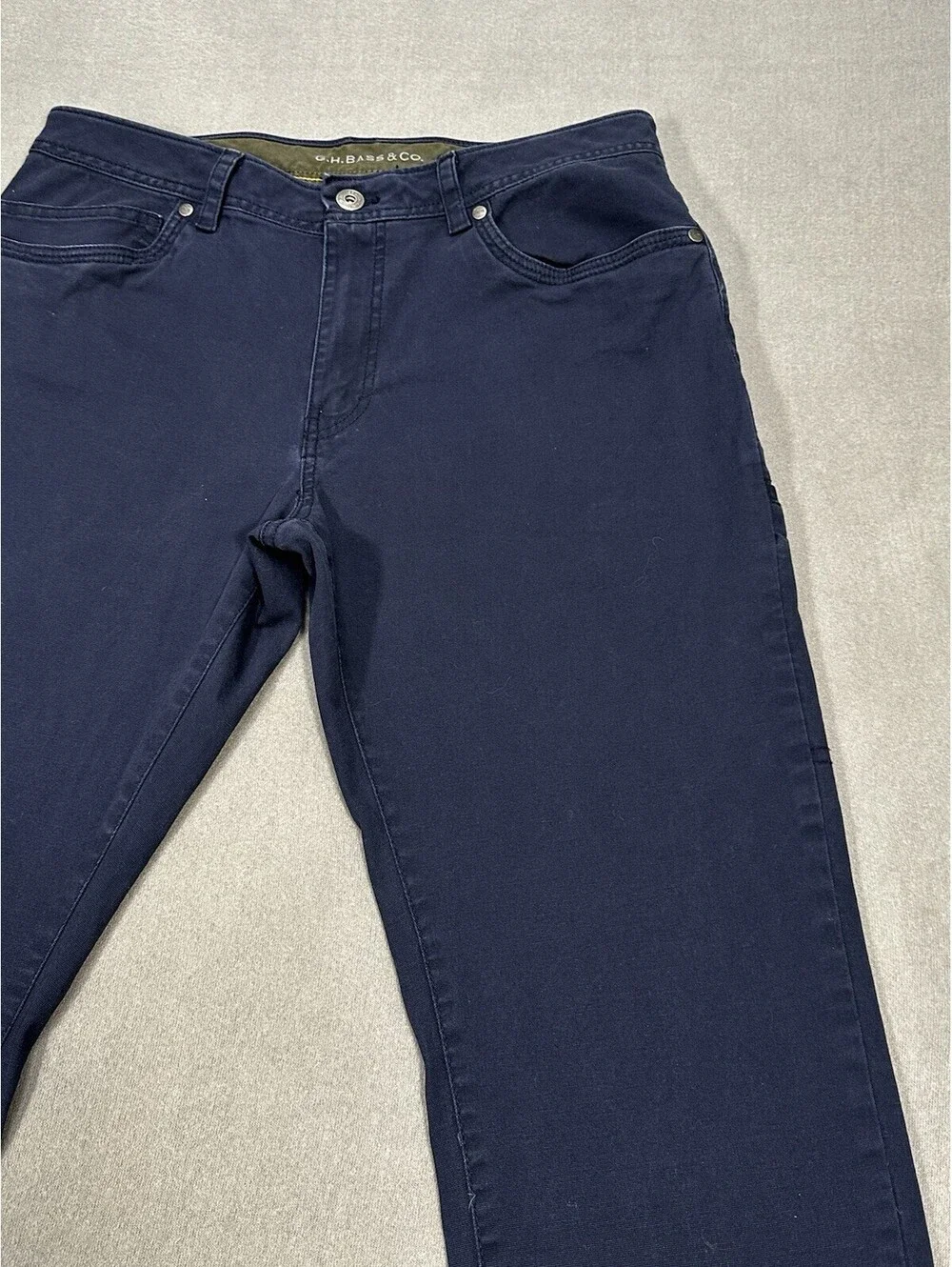 G.H. Bass & Co Men’s Navy Slim Fit Pants 33x28.5 Stretch Cotton Casual